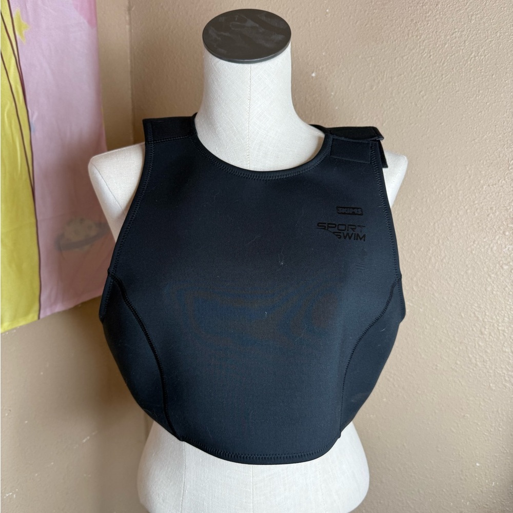 SKIMS SPORT SWIM HIGH NECK TOP BLACK SZ SMALL